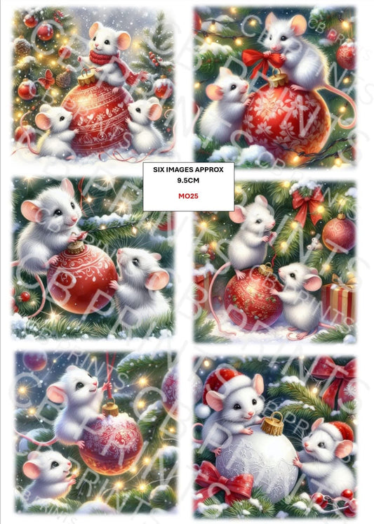 Christmas Mouse Decoupage Paper MO25 – Mulberry Paper Print