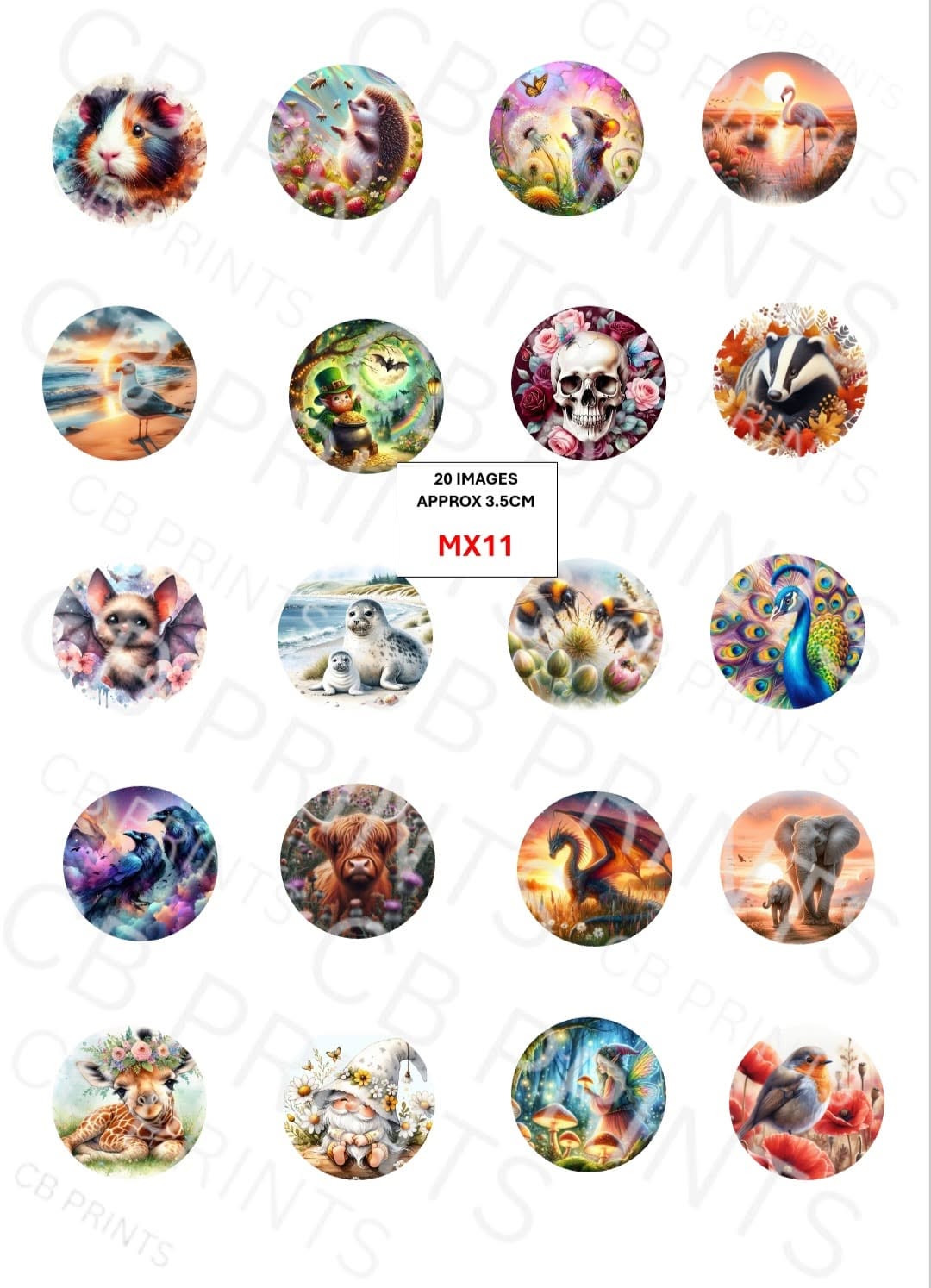 Mixed Decoupage Print MX11 | Mulberry Paper
