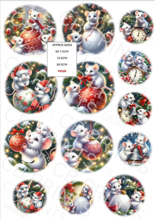 Christmas Mouse Decoupage Paper MO26 – Mulberry Paper Print