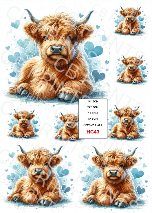 Highland Cow Decoupage Print HC43 | Mulberry Paper