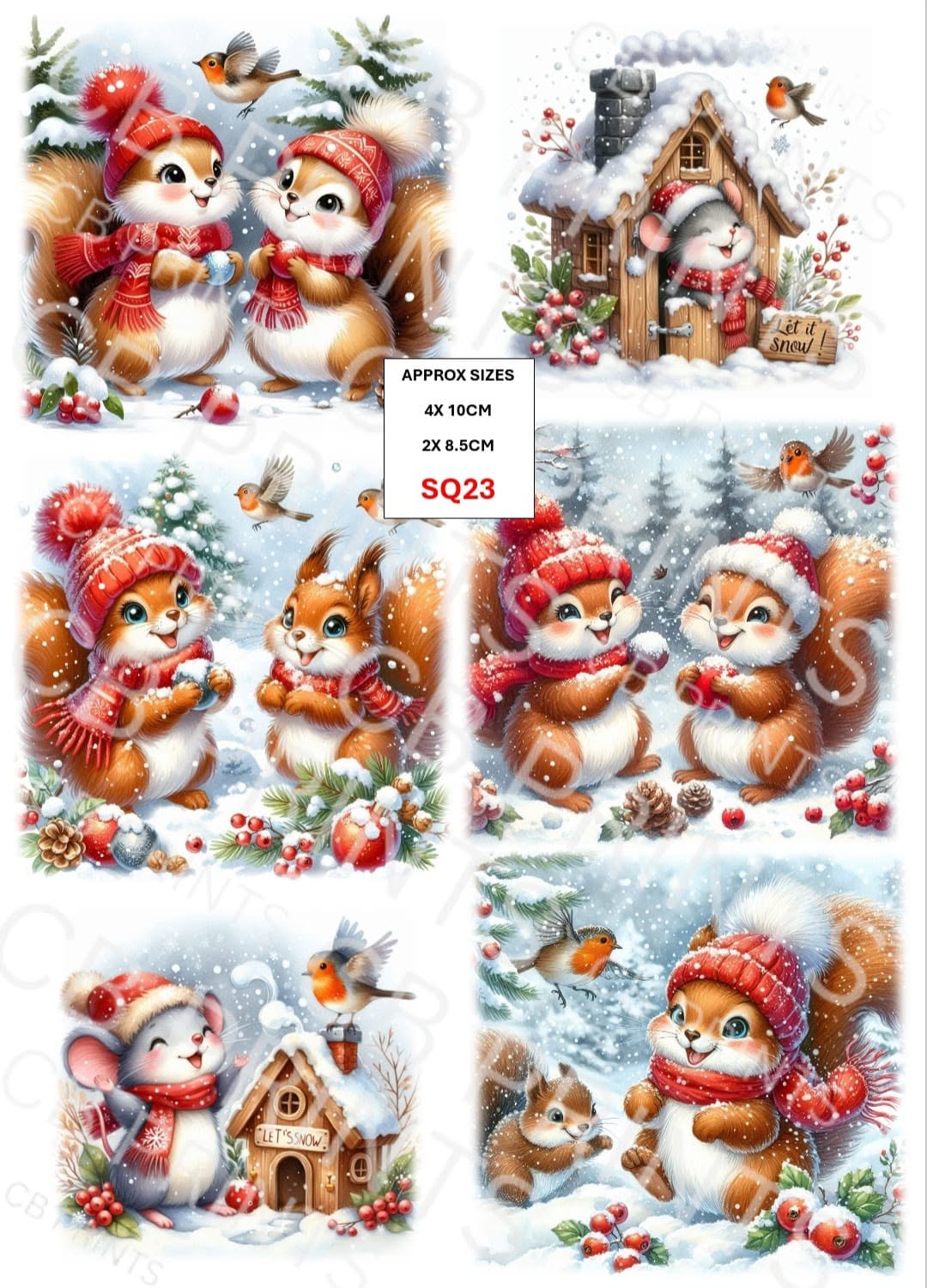 Squirrel Decoupage Print SQ23 | Mulberry Paper