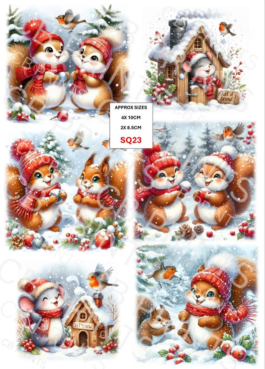 Squirrel Decoupage Print SQ23 | Mulberry Paper