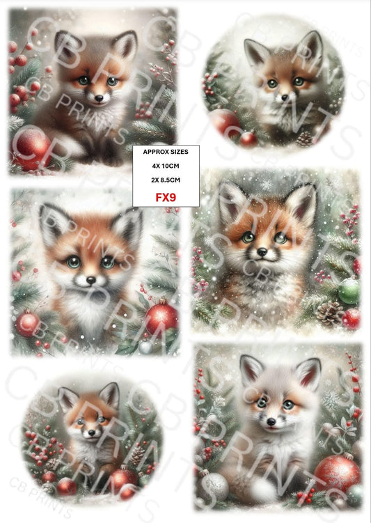 Christmas Fox Decoupage Print FX9 | Mulberry Paper