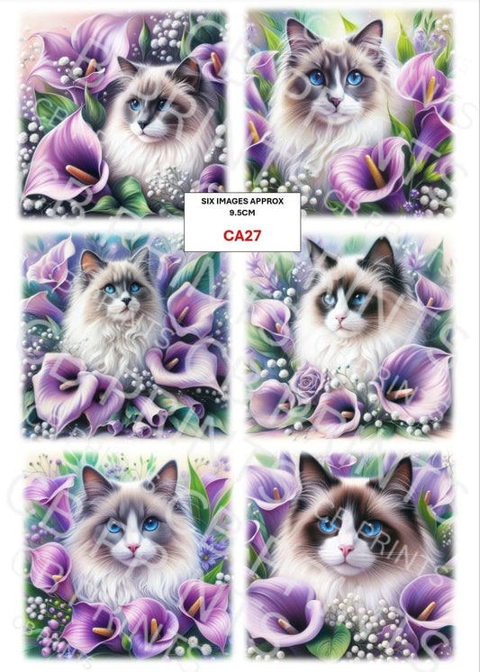 Cat Decoupage Paper CA27 – Mulberry Paper Print