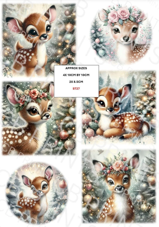 Christmas Stag Decoupage Print ST27 | Mulberry Paper
