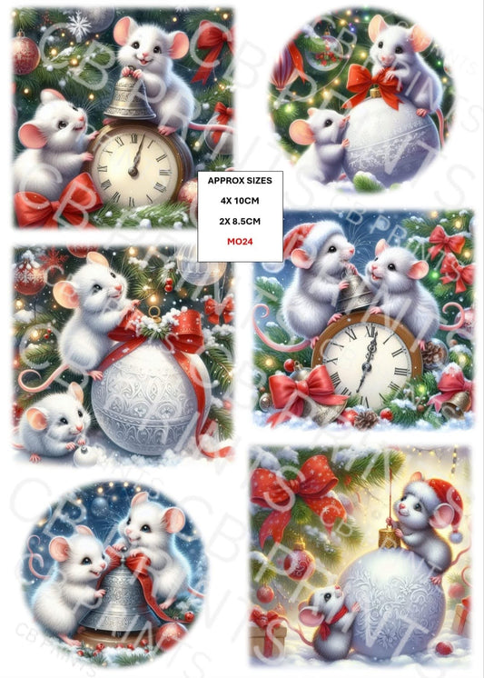 Christmas Mouse Decoupage Paper MO24 – Mulberry Paper Print