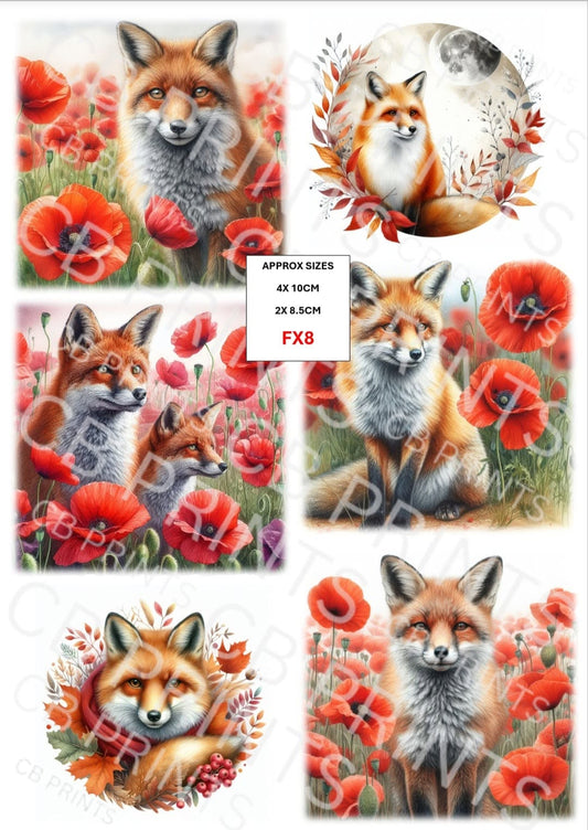 Fox Decoupage Print FX8 | Mulberry Paper