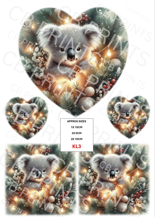 Christmas Koala Bear Decoupage Paper Print KL3 – Mulberry Paper