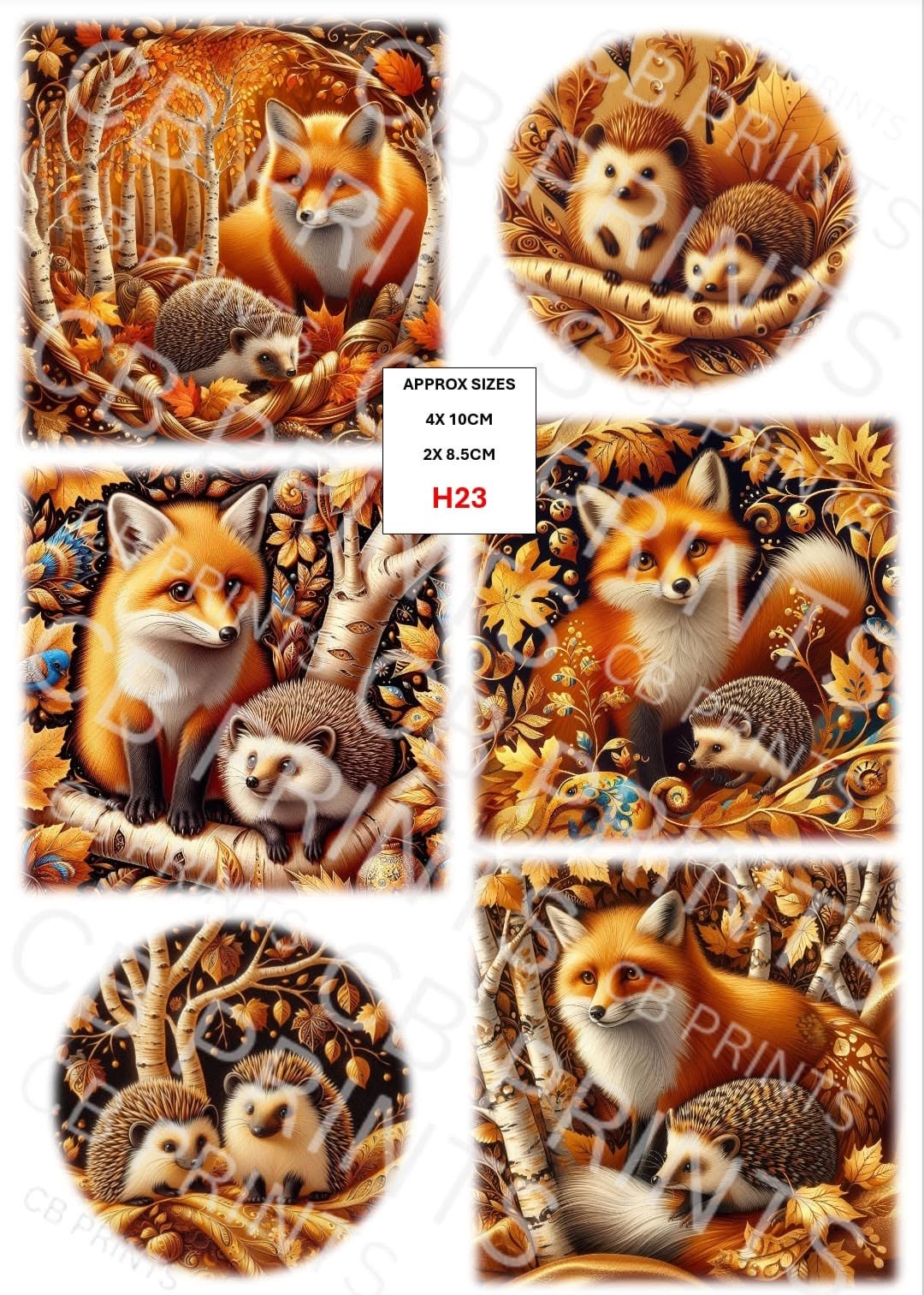 Hedgehog Decoupage Print H23 | Mulberry Paper