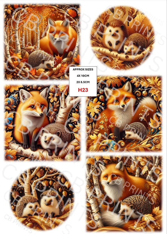 Hedgehog Decoupage Print H23 | Mulberry Paper