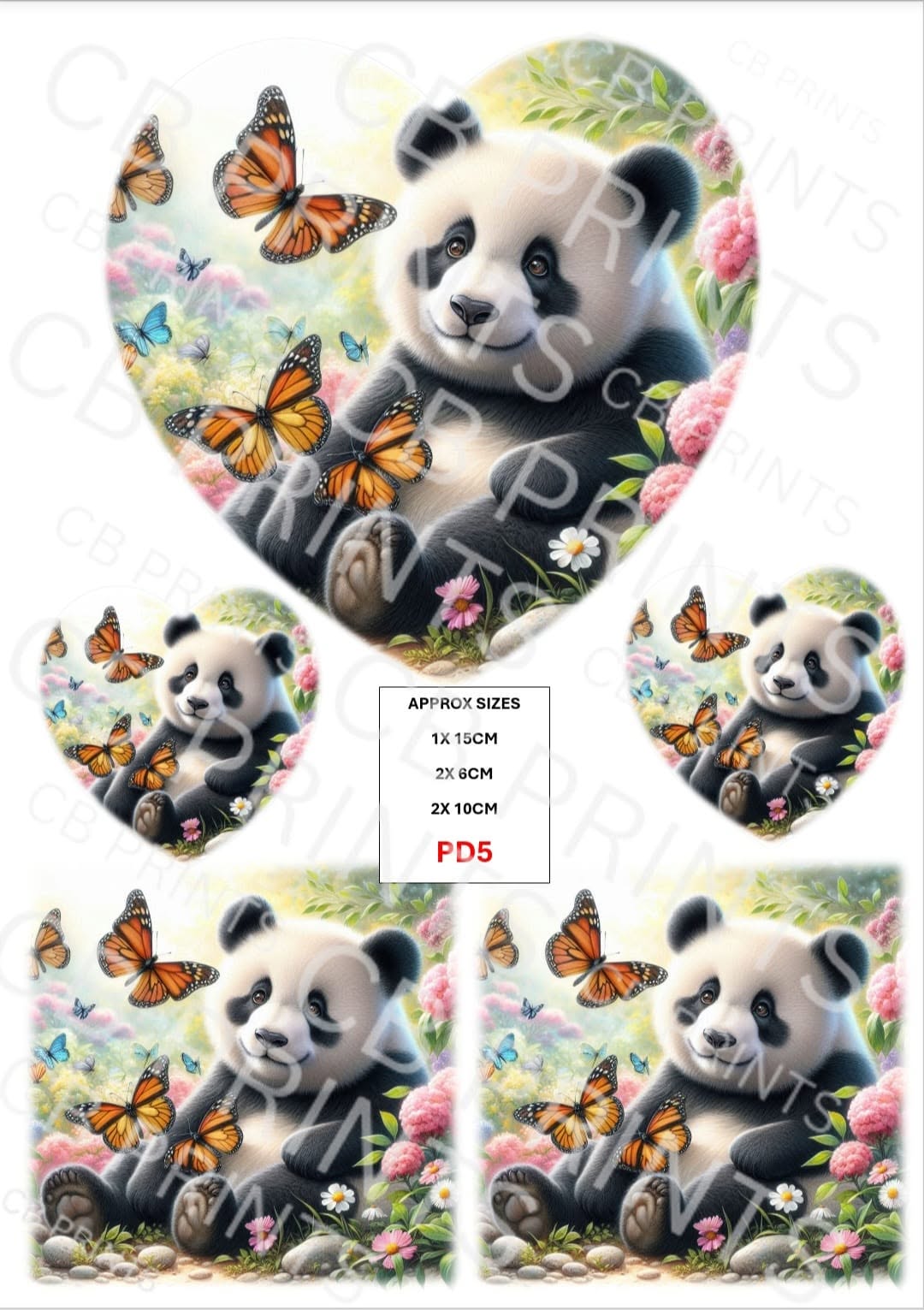 Panda Decoupage Paper Print PD5 | Mulberry Paper | CB Paper Prints