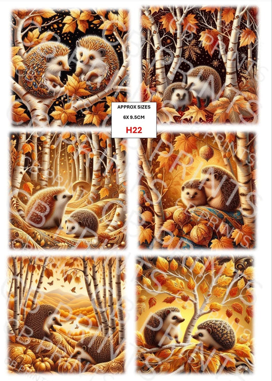 Hedgehog Decoupage Print H22 | Mulberry Paper