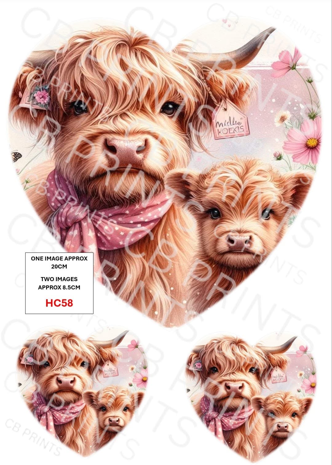 Highland Cow Decoupage Print HC58 | Mulberry Paper