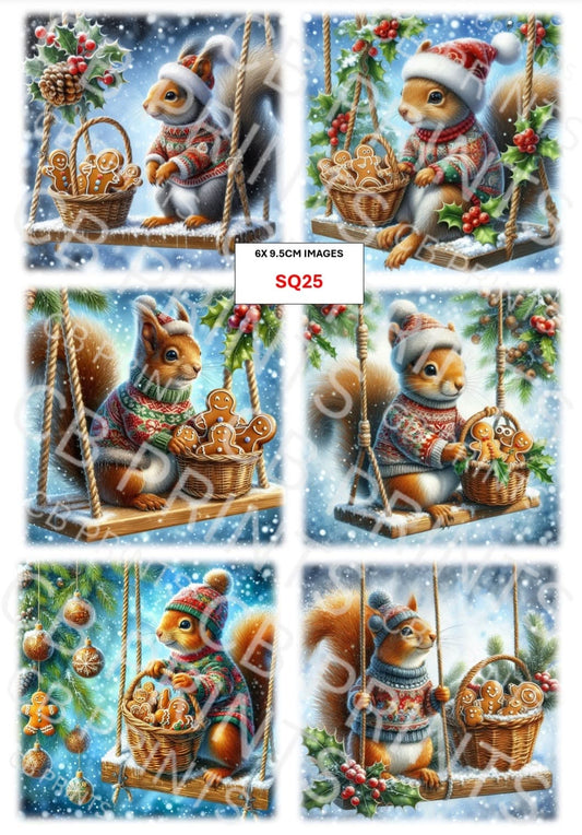 Squirrel Decoupage Print SQ25 | Mulberry Paper