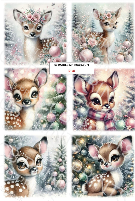Christmas Stag Decoupage Print ST28 | Mulberry Paper