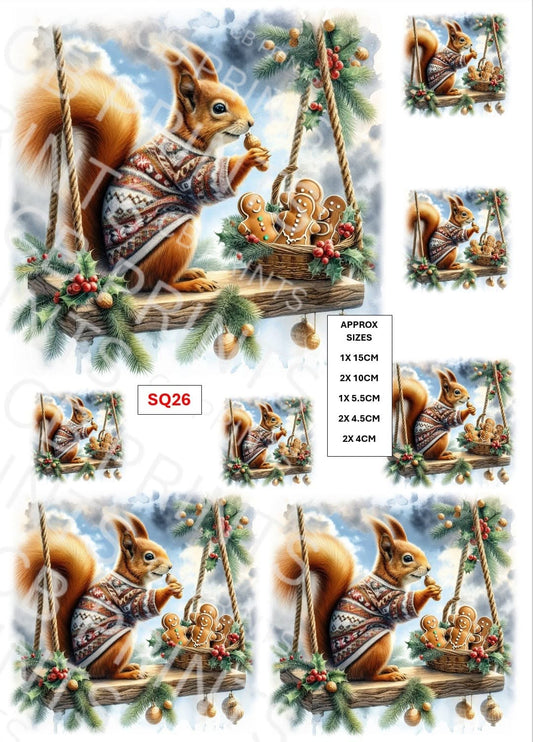 Squirrel Decoupage Print SQ26 | Mulberry Paper