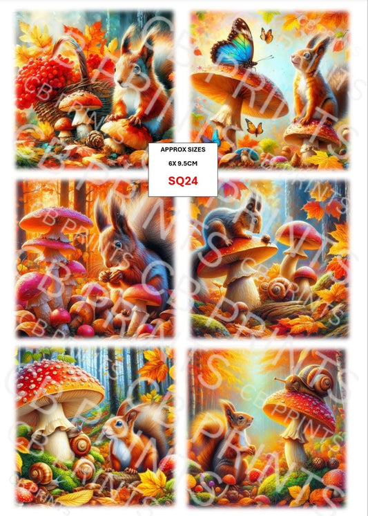 Squirrel Decoupage Print SQ24 | Mulberry Paper