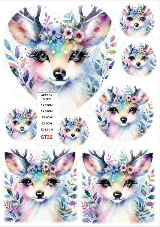 Stag Decoupage Print ST32 | Mulberry Paper