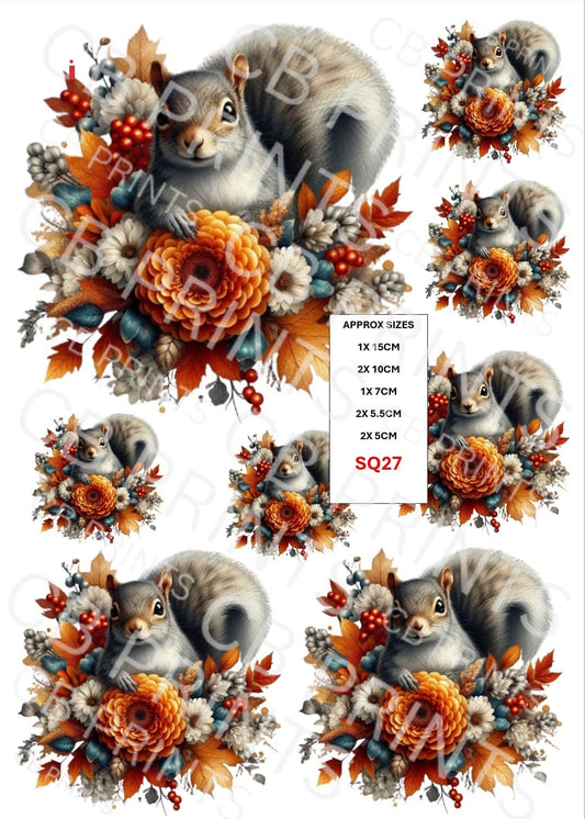 Squirrel Decoupage Print SQ27 | Mulberry Paper