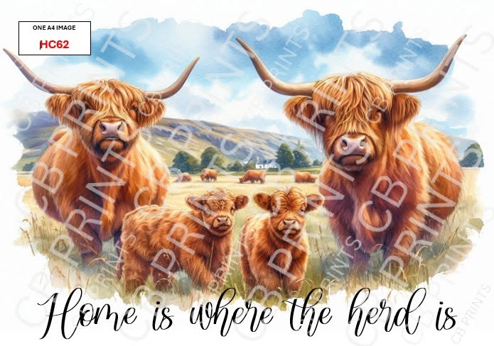 Highland Cow Decoupage Print HC62 | Mulberry Paper