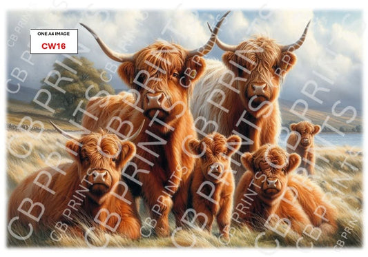 Highland Cow Decoupage Print CW16 | Mulberry Paper