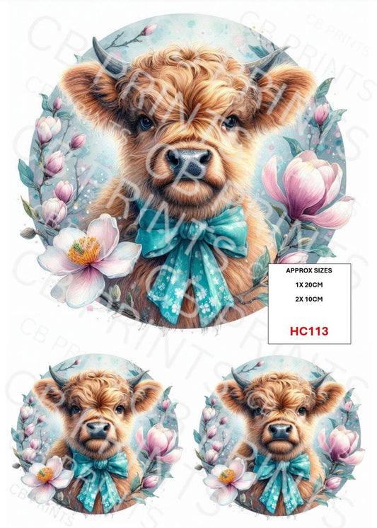 Highland Cow Decoupage Print HC113 | Mulberry Paper