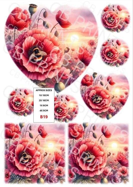Bee Decoupage Print B19 | Mulberry Paper