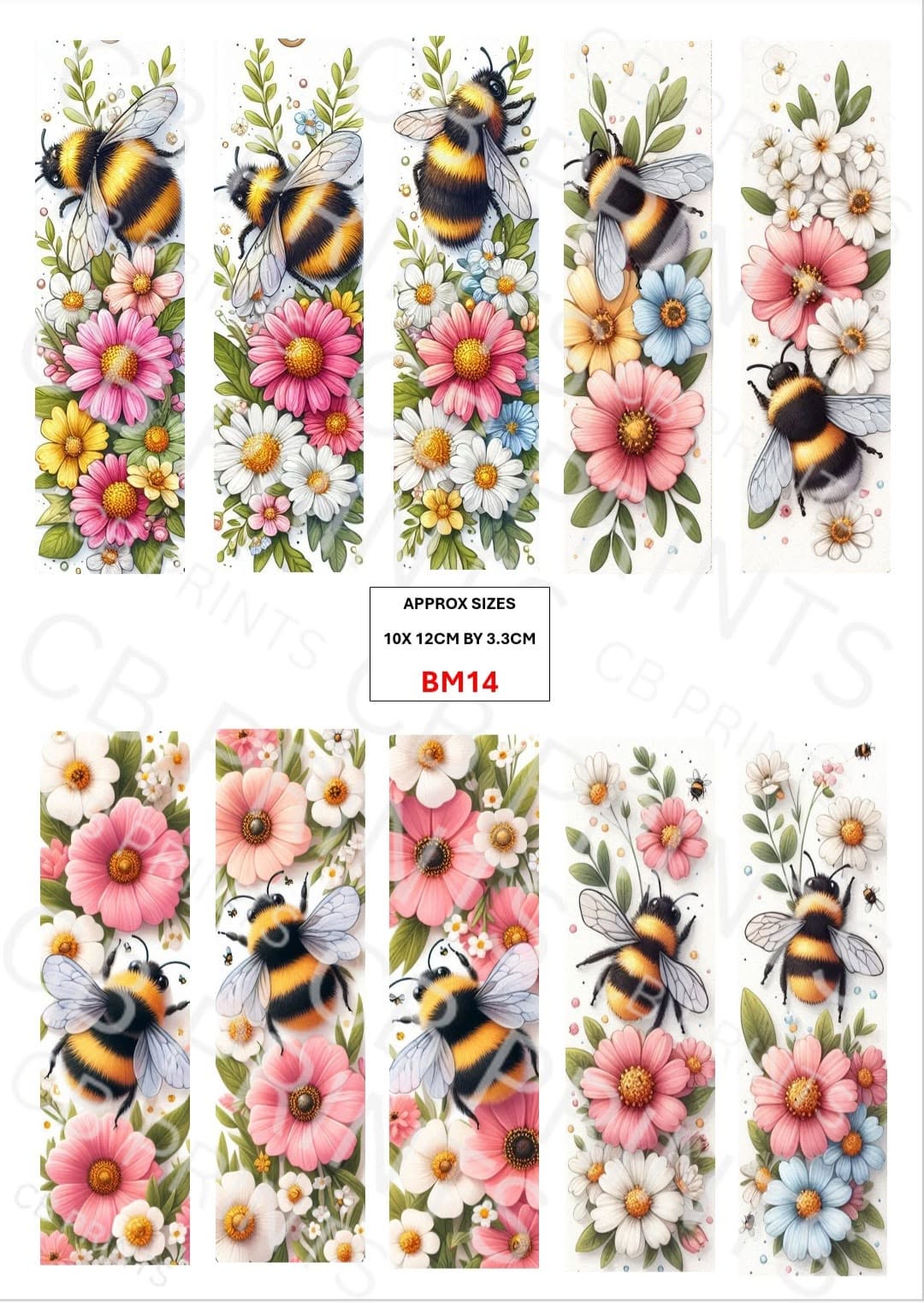 Bookmark Decoupage Paper Print BM14 – Mulberry Paper
