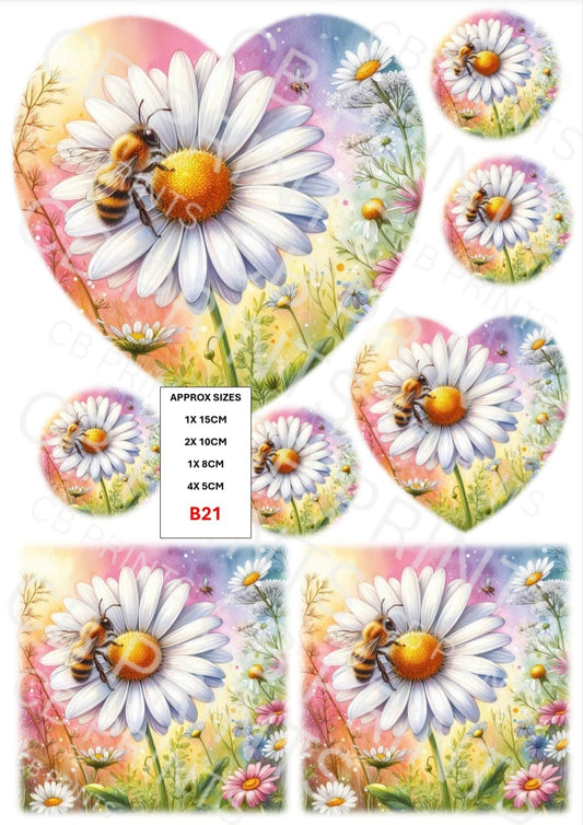 Bee Decoupage Print B21 | Mulberry Paper