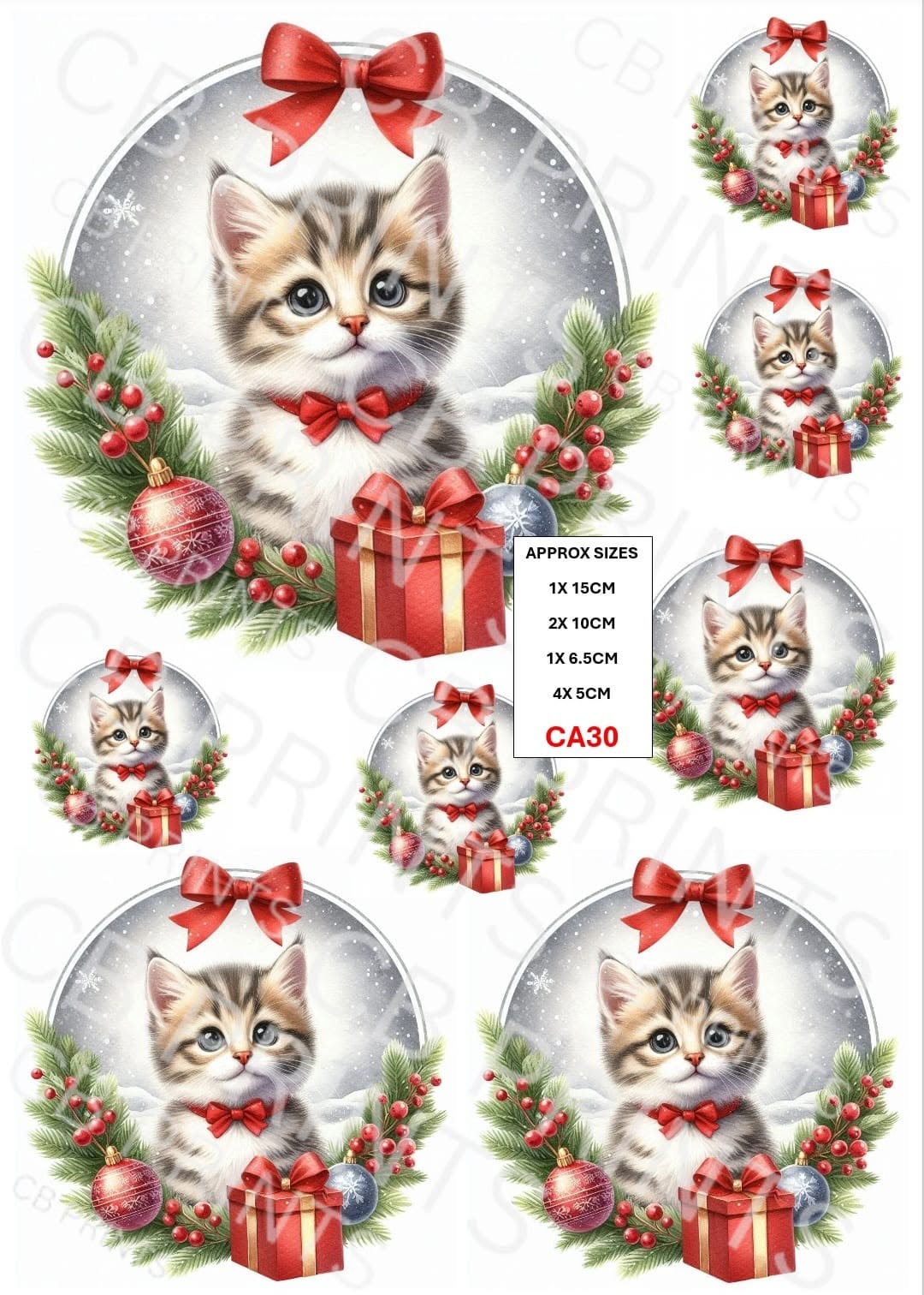 Christmas Cat Decoupage Paper CA30 – Mulberry Paper Print