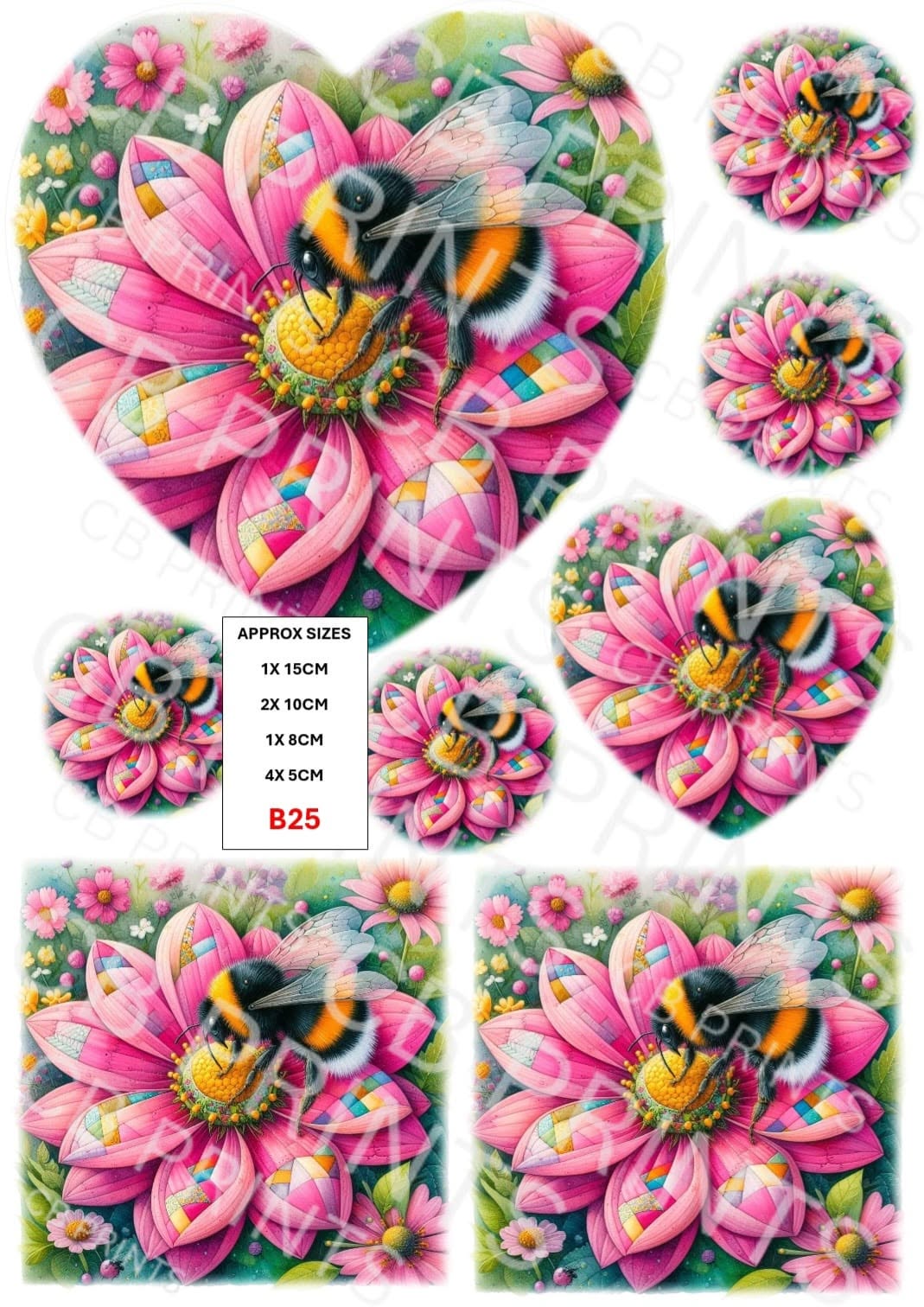 Bee Decoupage Print B25 | Mulberry Paper