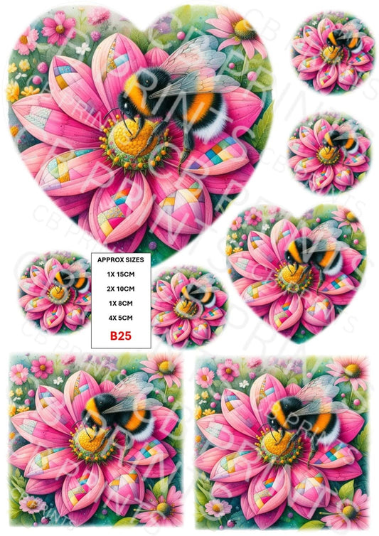 Bee Decoupage Print B25 | Mulberry Paper