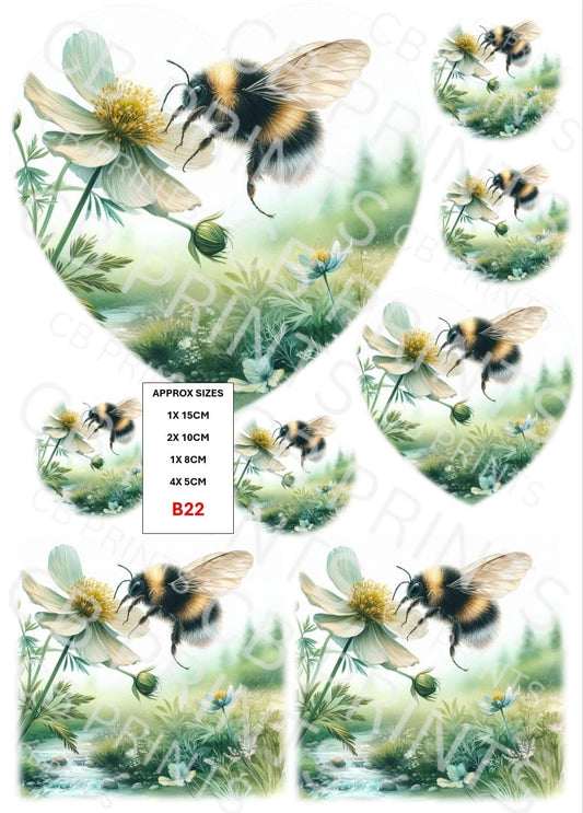 Bee Decoupage Print B22 | Mulberry Paper