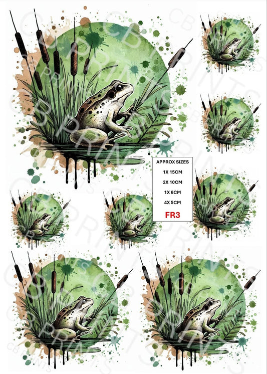 Frog Decoupage Paper FR3 – Mulberry Paper Print