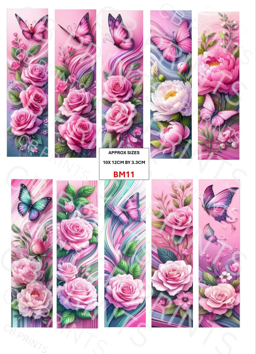 Bookmark Decoupage Paper Print BM11 – Mulberry Paper