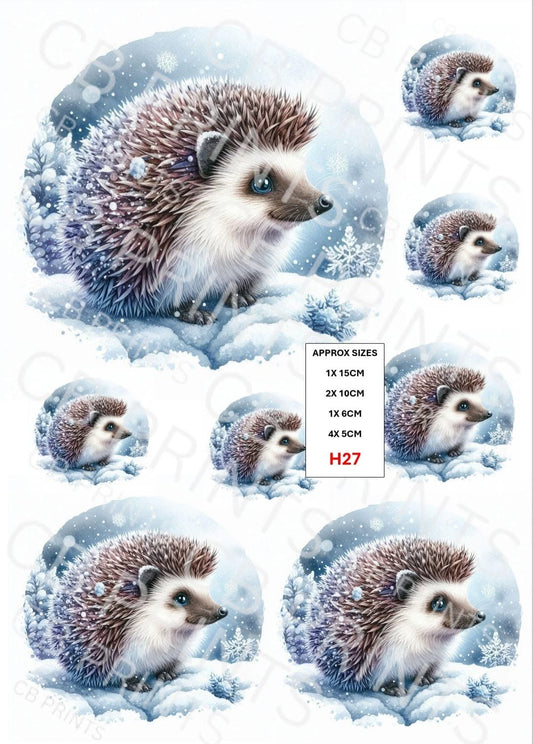 Hedgehog Decoupage Print H27 | Mulberry Paper