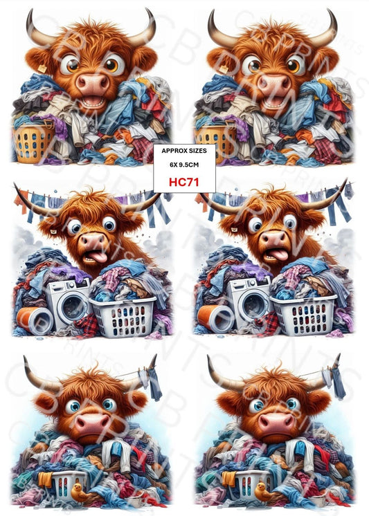 Funny Highland Cow Decoupage Print HC71 | Mulberry Paper