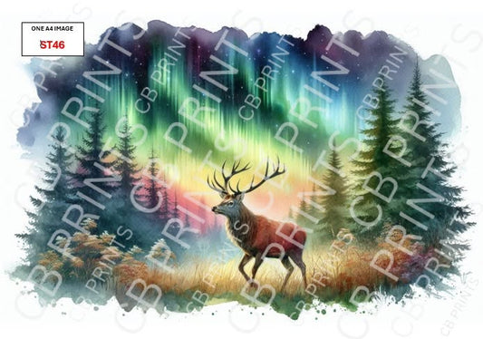 Stag Decoupage Print ST46 | Mulberry Paper
