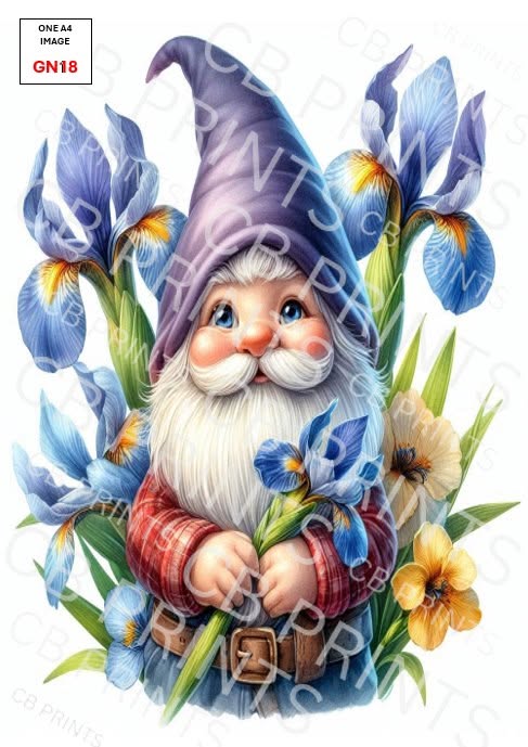 Gnome/Gonk Decoupage Paper Print GN18 – Mulberry Paper