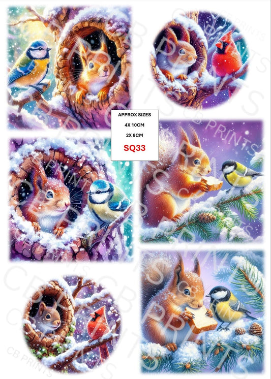 Squirrel Decoupage Print SQ33 | Mulberry Paper