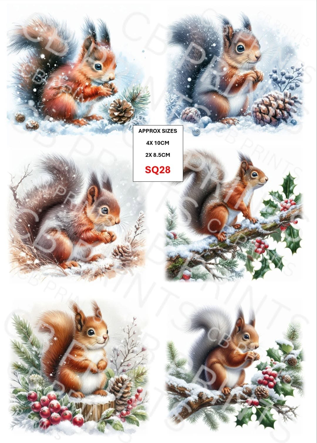 Squirrel Decoupage Print SQ28 | Mulberry Paper