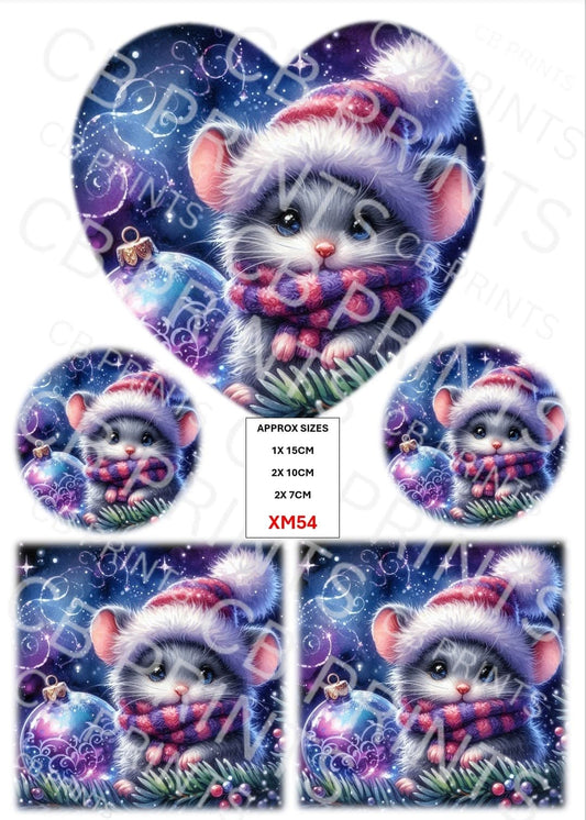 Christmas Mouse Decoupage Paper XM54 – Mulberry Paper Print