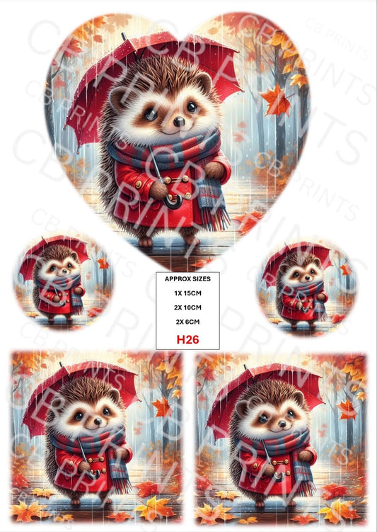 Hedgehog Decoupage Print H26 | Mulberry Paper