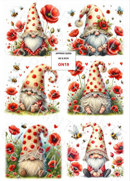 Gnome/Gonk Decoupage Paper Print GN19 – Mulberry Paper