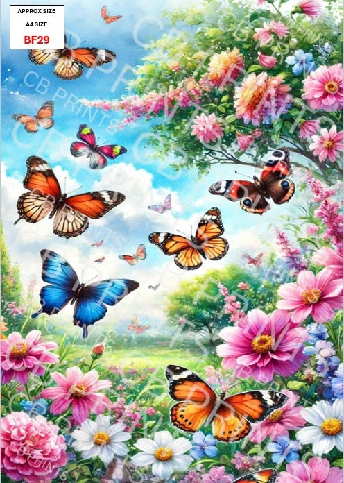 Butterfly Decoupage Paper Print BF29 – Mulberry Paper