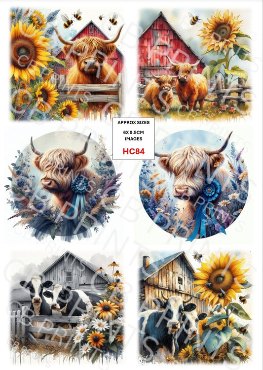 Highland Cow Decoupage Print HC84 | Mulberry Paper