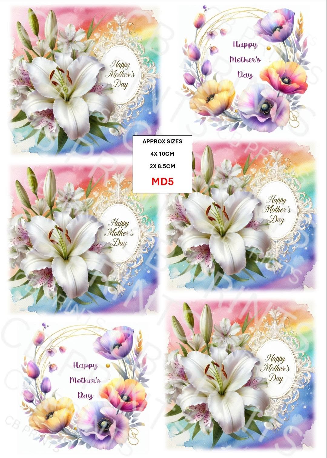 Mother's Day Decoupage Print MD5 | Mulberry Paper