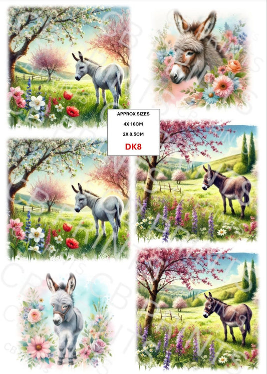 Donkey Decoupage Paper DK8 – Mulberry Paper Print