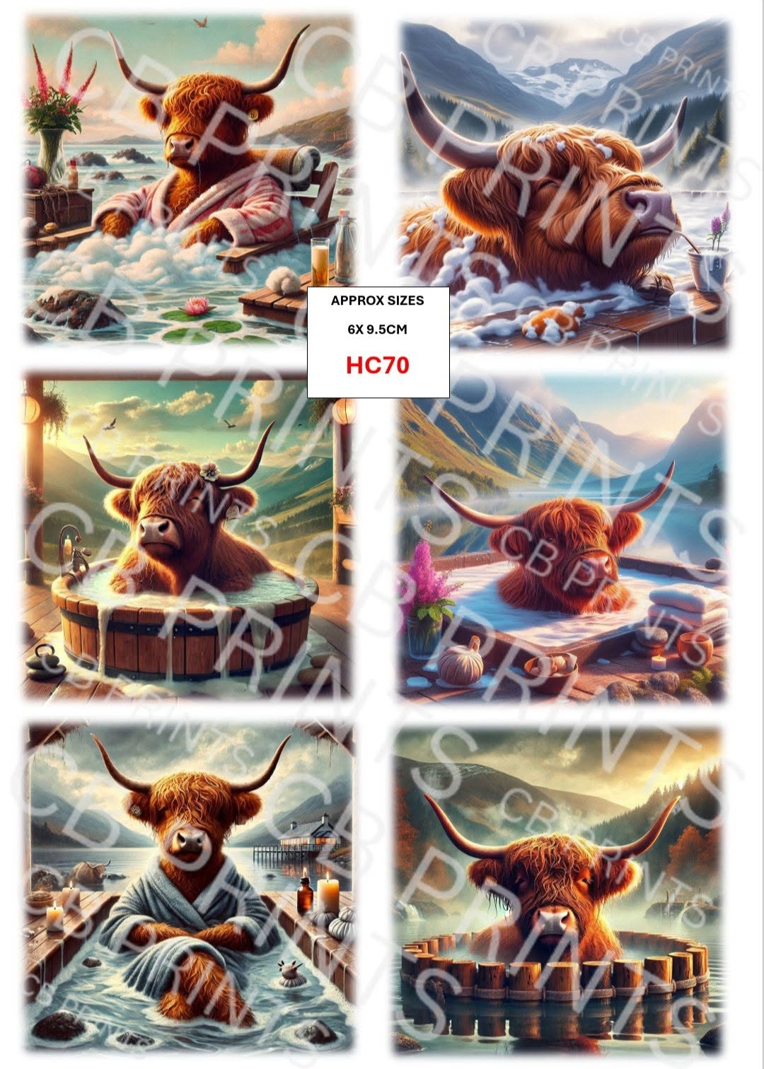 Funny Highland Cow Decoupage Print HC70 | Mulberry Paper
