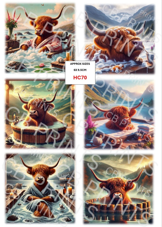 Funny Highland Cow Decoupage Print HC70 | Mulberry Paper